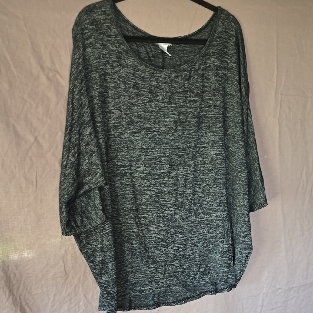 Gray Oversized Long Sleeve Tunic